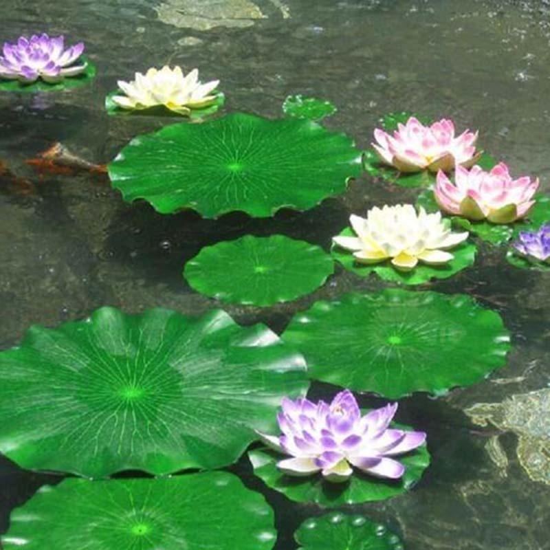Aquarium Fish Artificial - ใบบัวประดิษฐ์ ปี 2026 สำหรับตกแต่งบ่อไม่มีดอก ตกแต่งตู้ปลา ใบบัวลอยน้ำสำหรับตกแต่งสวนและตู้ปลา