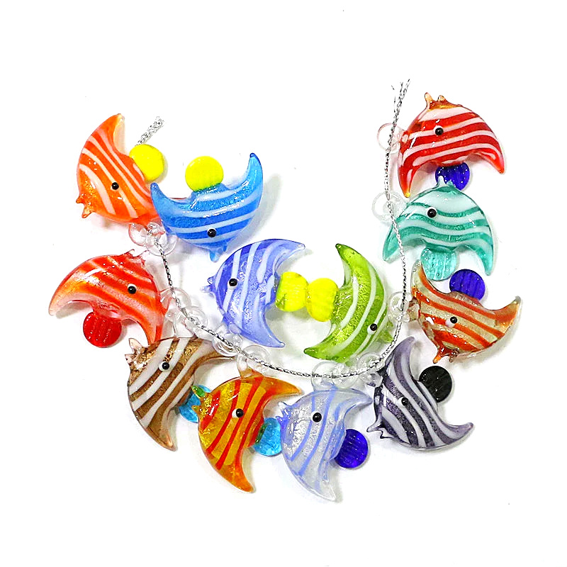 Aquarium Fish Real - 2แพ็คน่ารักปลาทะเลเสน่ห์จี้เครื่องประดับปลาแก้วขนาดเล็กสำหรับผู้หญิง diy เครื่องประดับสร้อยคอต่างหูสร้อยข้อมือทำอุปกรณ์เสริมหรือเครื่องประดับพิพิธภัณฑ์สัตว์น้ำ