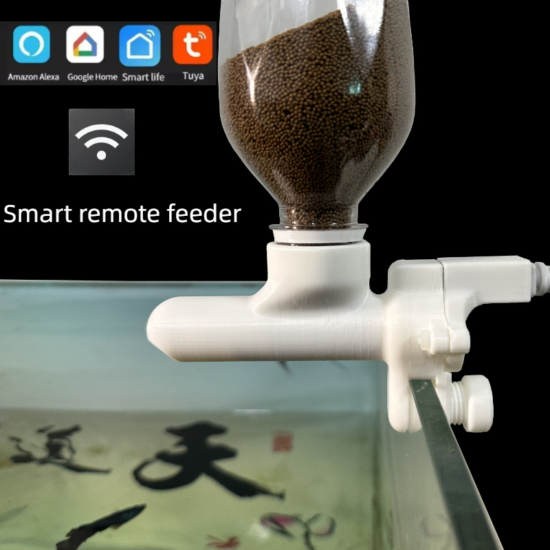 Aquarium Fish Auto Feeder - เครื่องป้อนตู้ปลา รีโมทคอนโทรลโทรศัพท์มือถือ เครื่องป้อนเวลาอัจฉริยะ ปลาสวยงาม อาหารเต่า พิพิธภัณฑ์สัตว์น้ํา