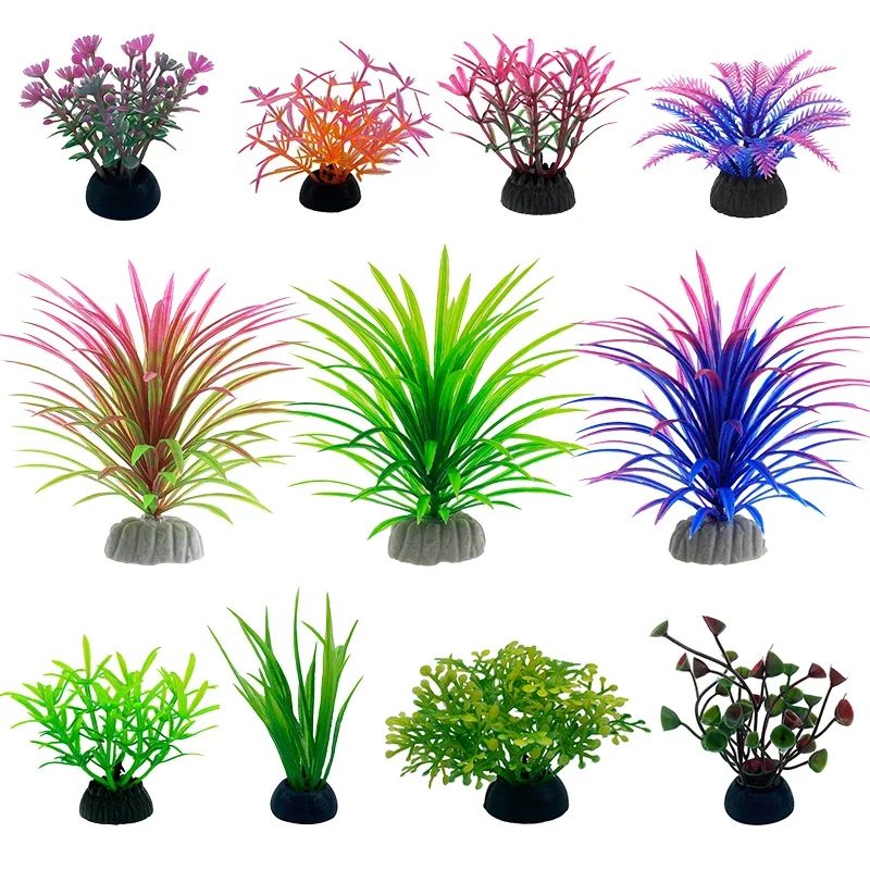 Aquarium Fish Artificial - PVC Aquarium ตกแต่งจําลองประดิษฐ์ใบพืชวัสดุป้องกันสิ่งแวดล้อม Aquarium อุปกรณ์ตกแต่ง