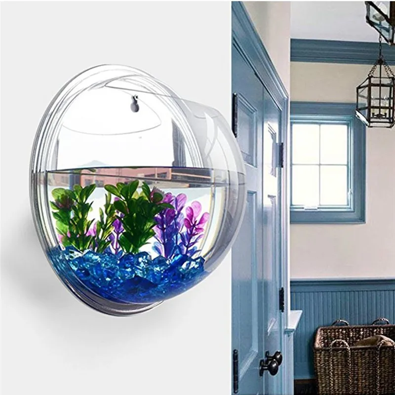 Aquarium Fish Only - อะคริลิคใสแขวนผนัง aquarium,แจกันดอกไม้หญ้า Hangar ถังปลาชาม Mini Home