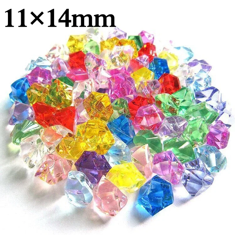 Aquarium Fish Real - 200 PCS อัญมณีอะคริลิคหินสีสันบด ICE Rocks Aquarium