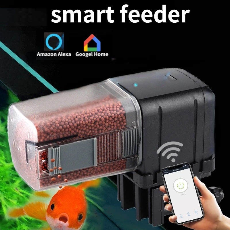 Aquarium Fish Auto Feeder - เครื่องให้อาหารปลาอัตโนมัติแบบ WiFi ผลิตภัณฑ์สมาร์ทโฮม ควบคุมผ่านมือถือ อุปกรณ์สำหรับตู้ปลา รองรับ