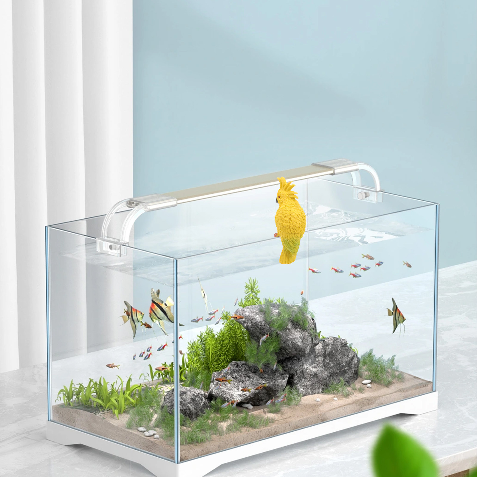 ของตกแต่งตู้ปลาเรซิ่นรูปนกแก้ว - Aquarium Fish Parrot บทวิจารณ์และราคา
