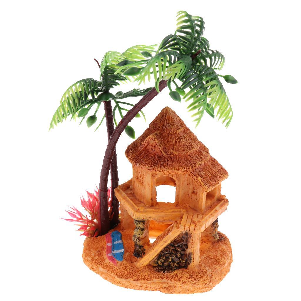ต้นมะพร้าวเทียมกระท่อมซ่อนถ้ำต - Aquarium Fish Artificial บทวิจารณ์และราคา