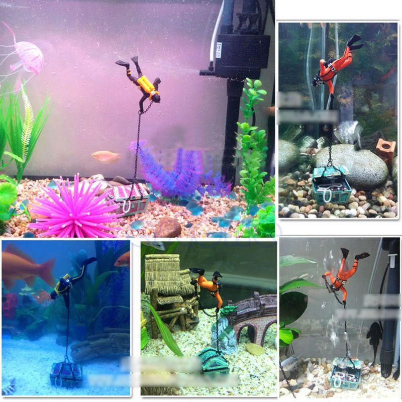 ของตกแต่งตู้ปลา นักดำน้ำหาสมบั - Aquarium Fish World บทวิจารณ์และราคา