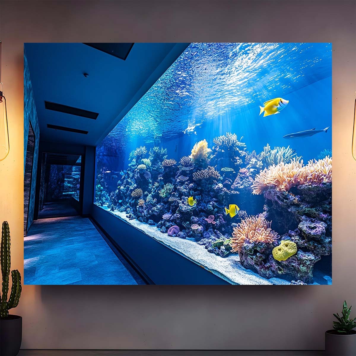 พรมแขวนผนังลายปะการังใต้น้ำสีส - Aquarium Fish Home บทวิจารณ์และราคา