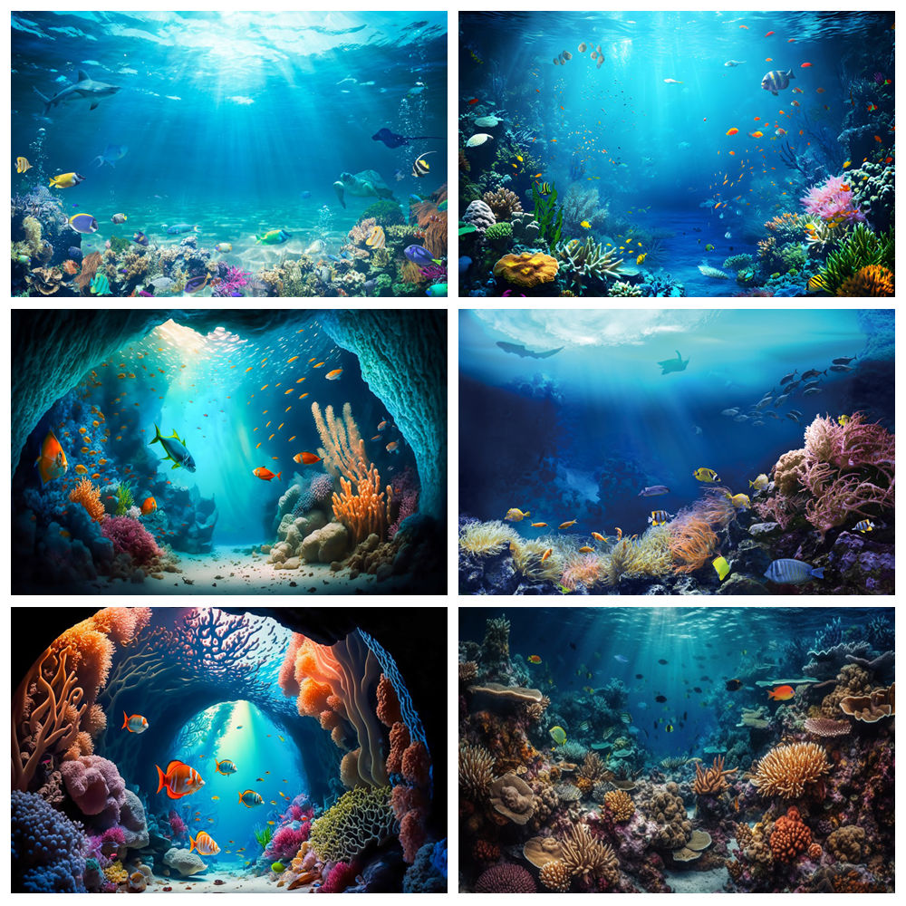ฉากหลังถ่ายภาพโลกใต้ทะเล ปลา แ - Aquarium Fish World บทวิจารณ์และราคา