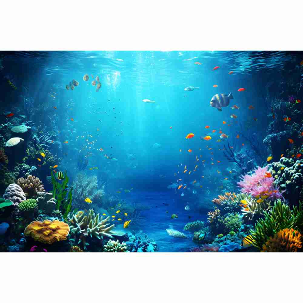 ฉากหลังถ่ายภาพโลกใต้ทะเล ปลา แ - Aquarium Fish World บทวิจารณ์และราคา