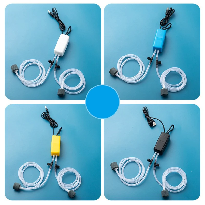 1 PC Double Hole ถังปลาออกซิเจ - Aquarium Fish Yellow And Black บทวิจารณ์และราคา
