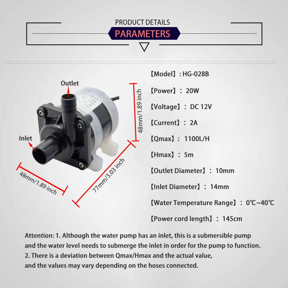 ปั๊มจุ่มขนาดเล็กไร้แปรงถ่าน12V - Aquarium Fishing บทวิจารณ์และราคา